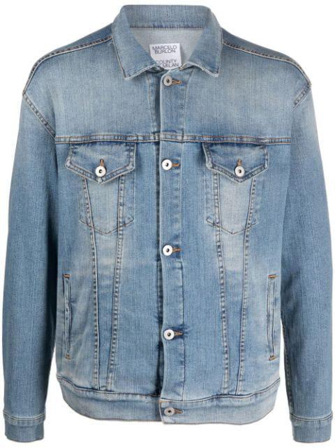 logo-print denim jacket by COUNTY OF MILAN