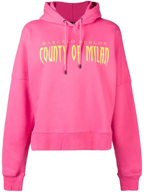 logo print hoodie by COUNTY OF MILAN