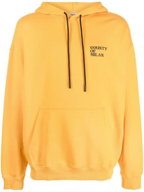 logo-print pullover hoodie by COUNTY OF MILAN