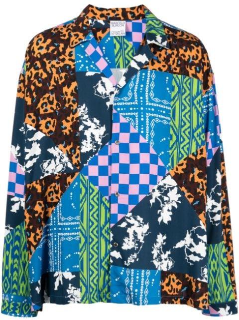mix-print camp collar shirt by COUNTY OF MILAN