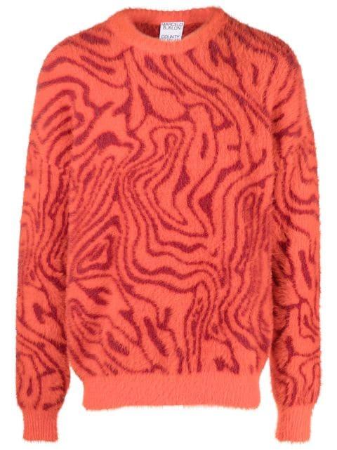 patterned-intarsia fleece knitted jumper by COUNTY OF MILAN