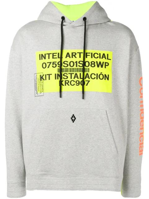 printed two-tone hoodie by COUNTY OF MILAN