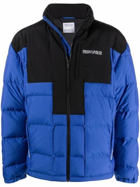 quilted cross block jacket by COUNTY OF MILAN