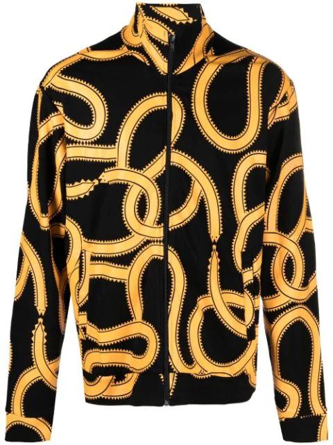 snake-print zip-up jacket by COUNTY OF MILAN
