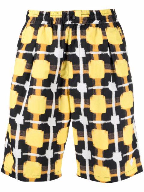 straight-leg checked track shorts by COUNTY OF MILAN