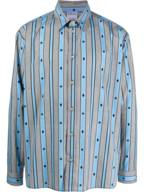 striped button-up shirt by COUNTY OF MILAN