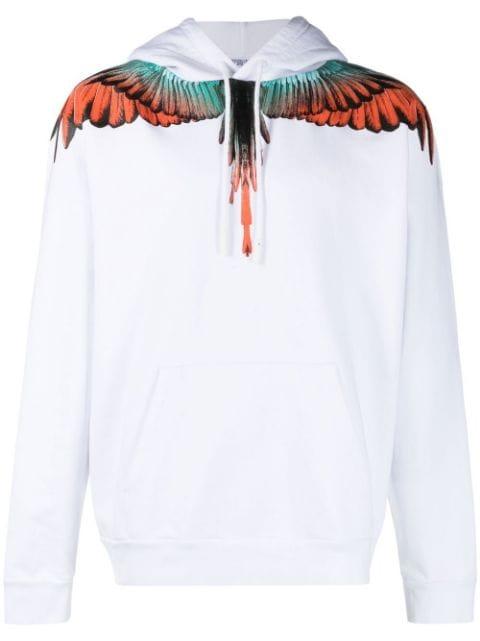 wing-print organic-cotton hoodie by COUNTY OF MILAN