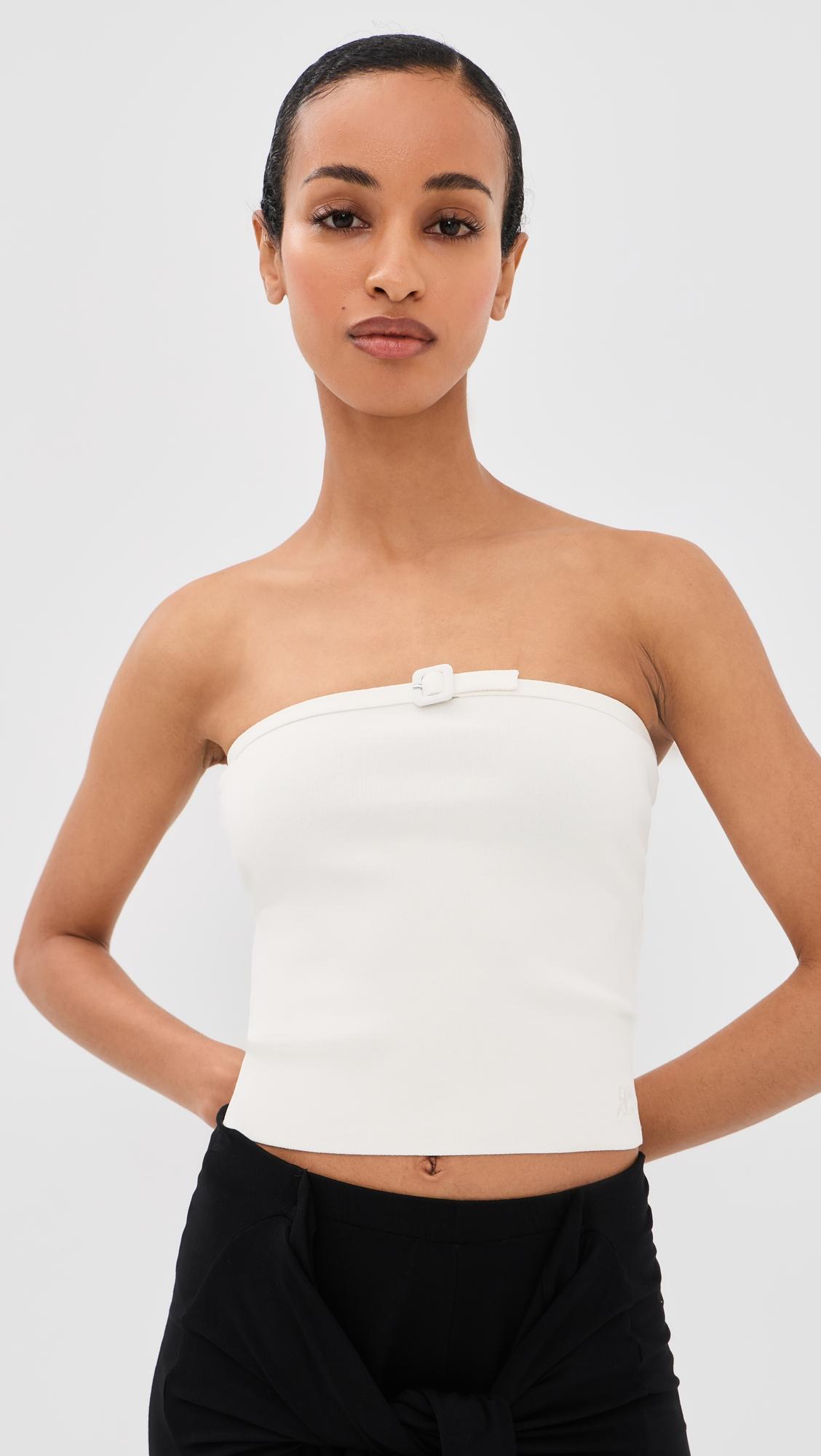 Buckle Knit Bustier Top by COURRÈGES