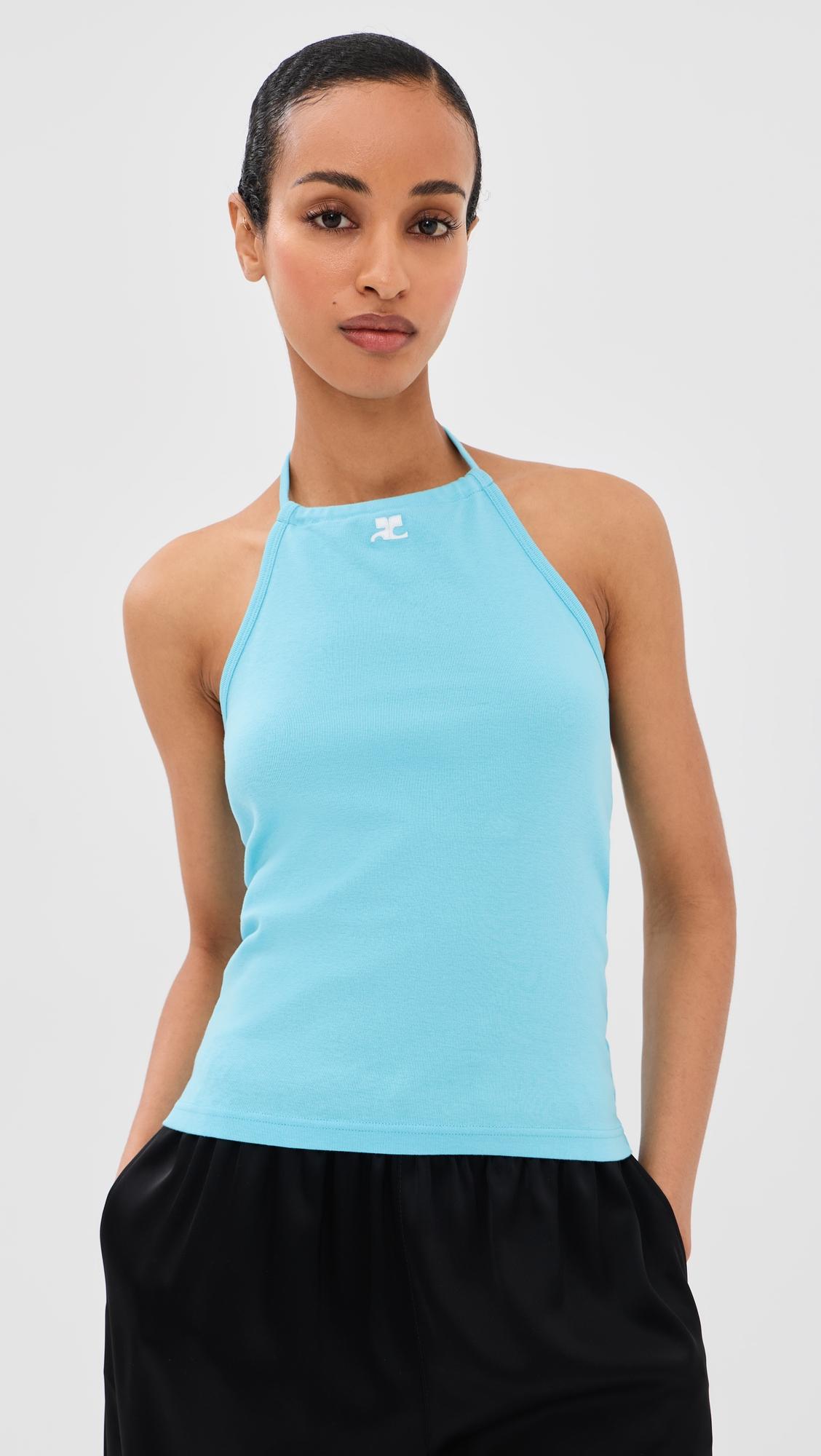 Contrast Tie-Back Tank Top by COURRÈGES