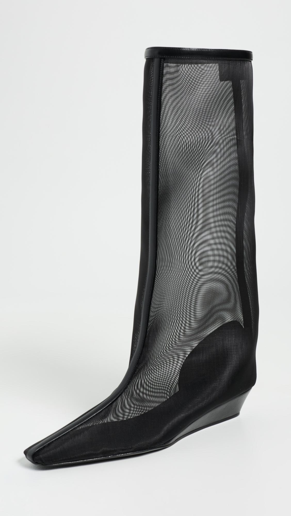 Melting Wedged Mesh Boots by COURRÈGES