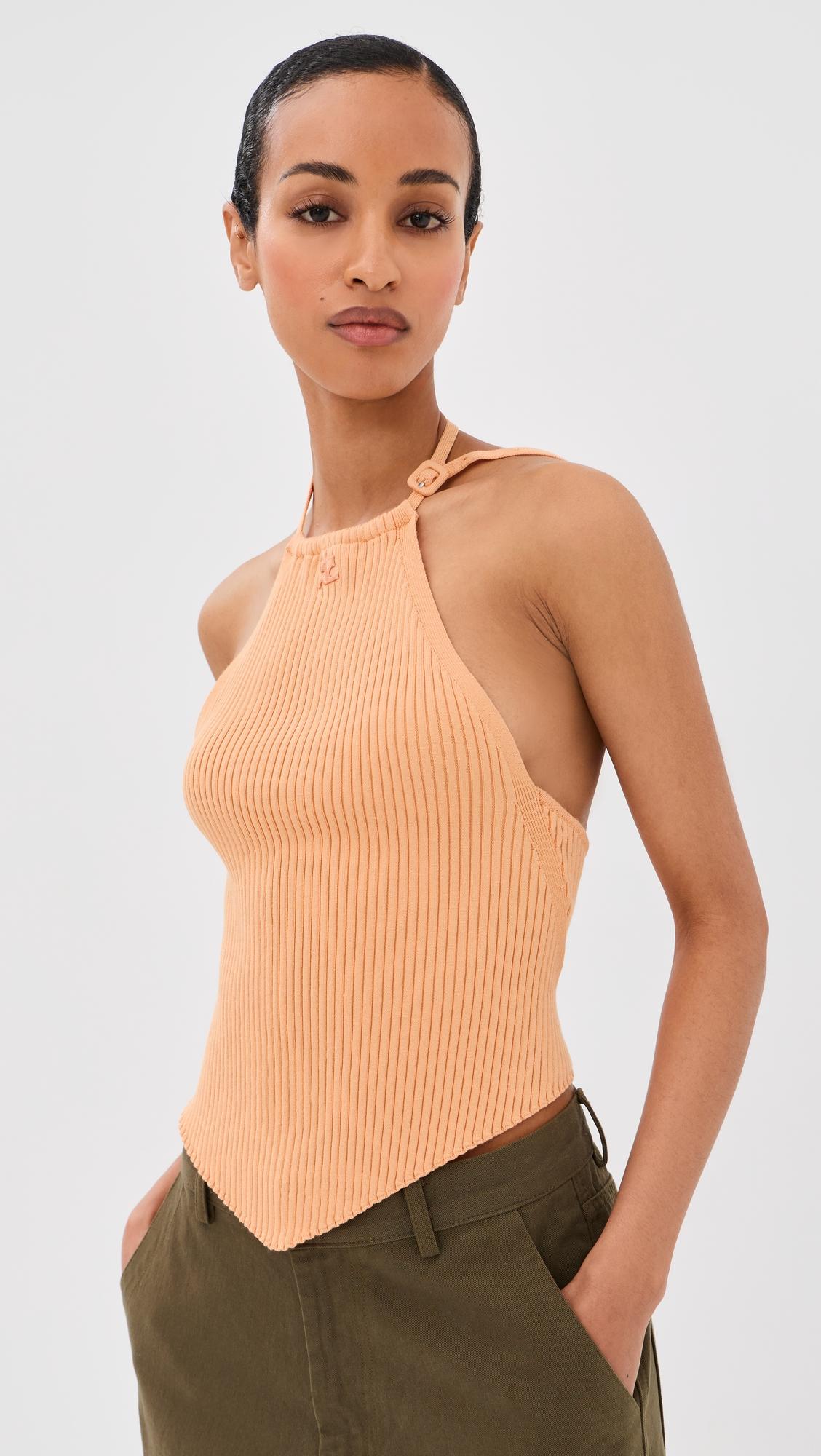 Pointy Rib Knit Top by COURRÈGES