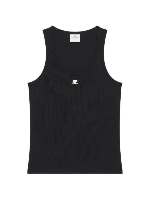 90's logo-detail ribbed top by COURREGES