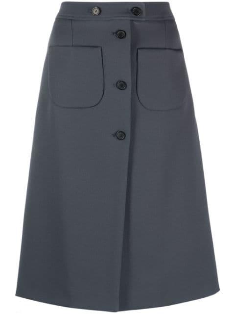 A-line cotton midi skirt by COURREGES