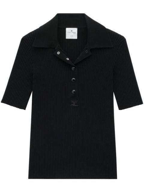 AC ribbed-knit polo shirt by COURREGES