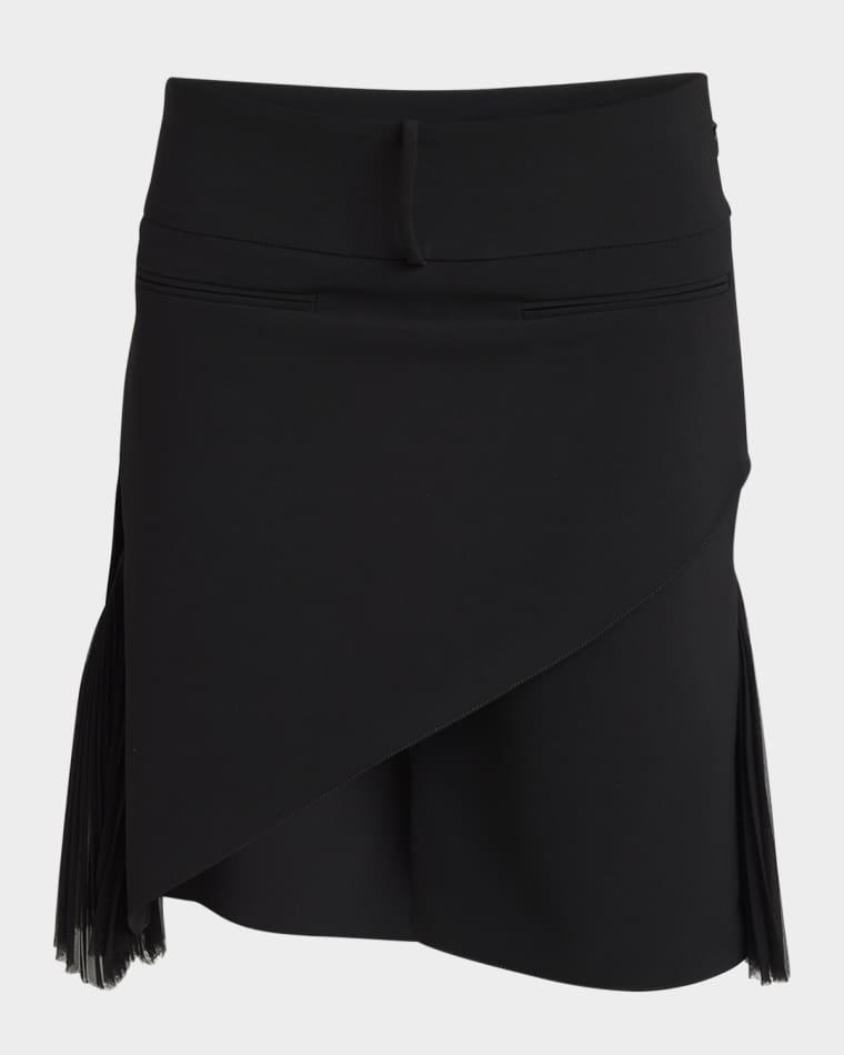 Asymmetric Infinity Pleats Crepe Skirt by COURREGES