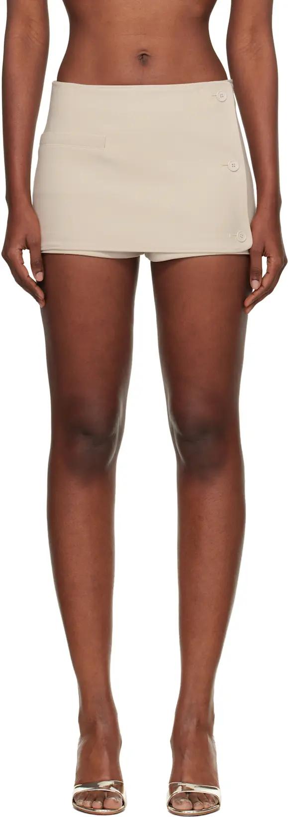 Beige Oblique Mini Skort by COURREGES