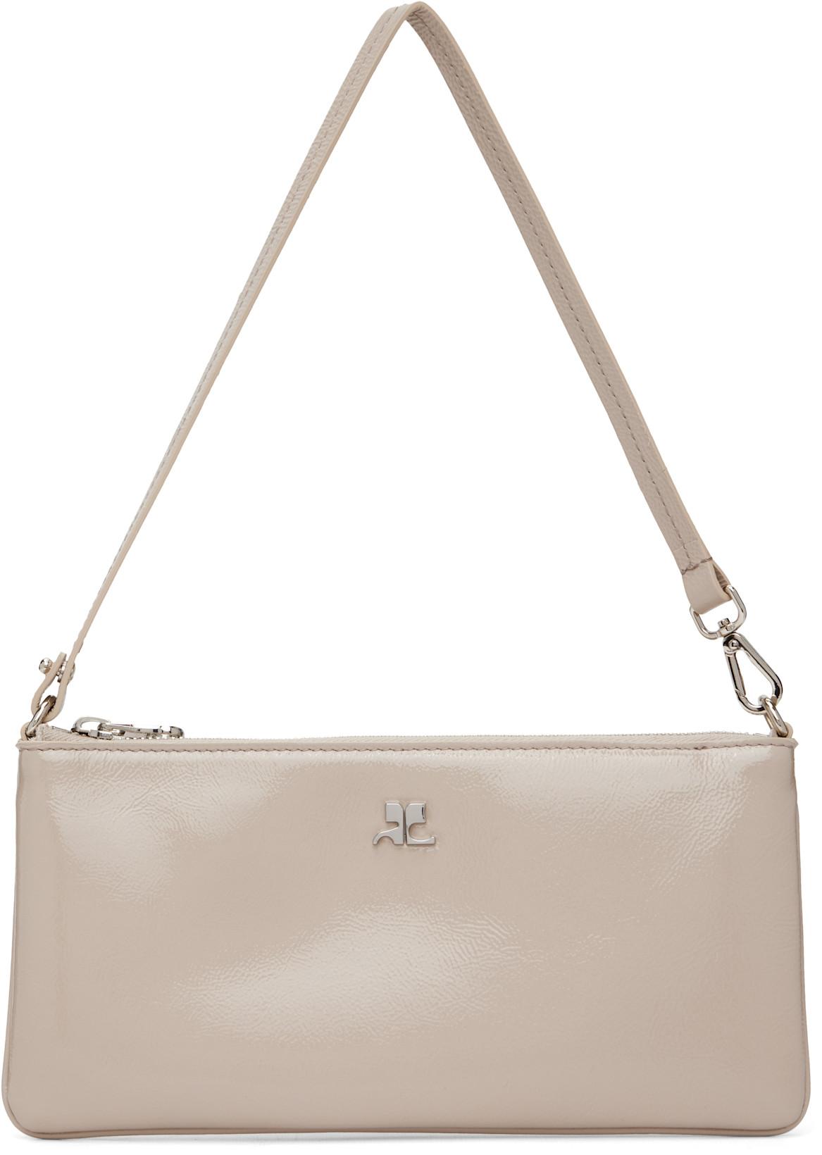 Beige Zipped Naplack Pouch by COURREGES