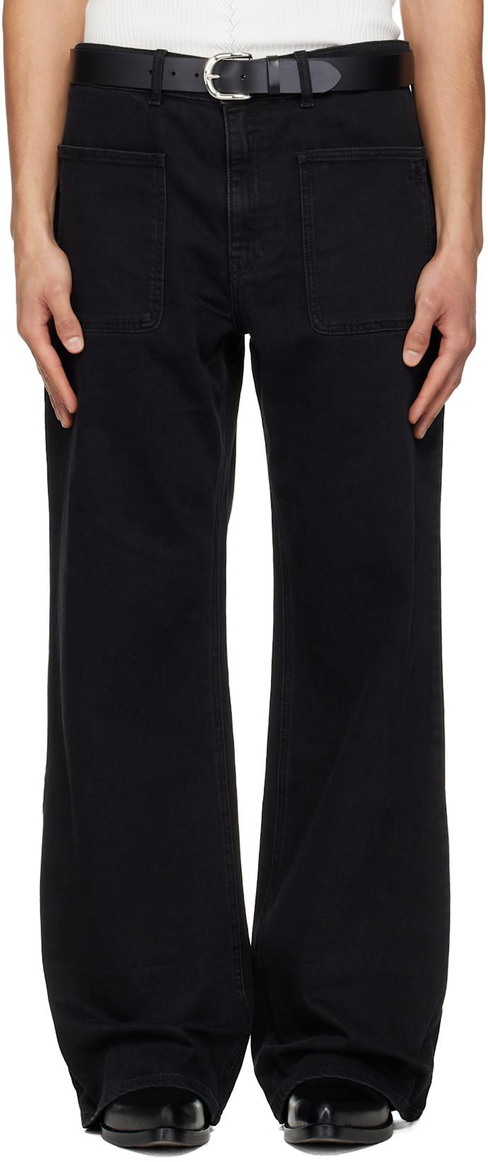 Black 2-Pocket Baggy Jeans by COURREGES