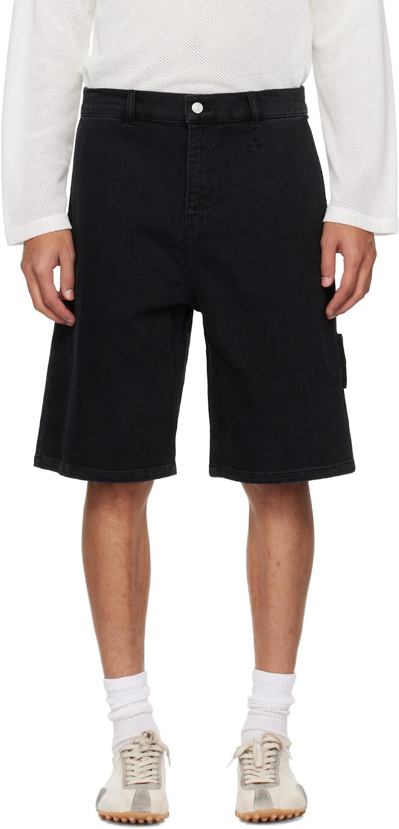 Black Hammer Denim Shorts by COURREGES