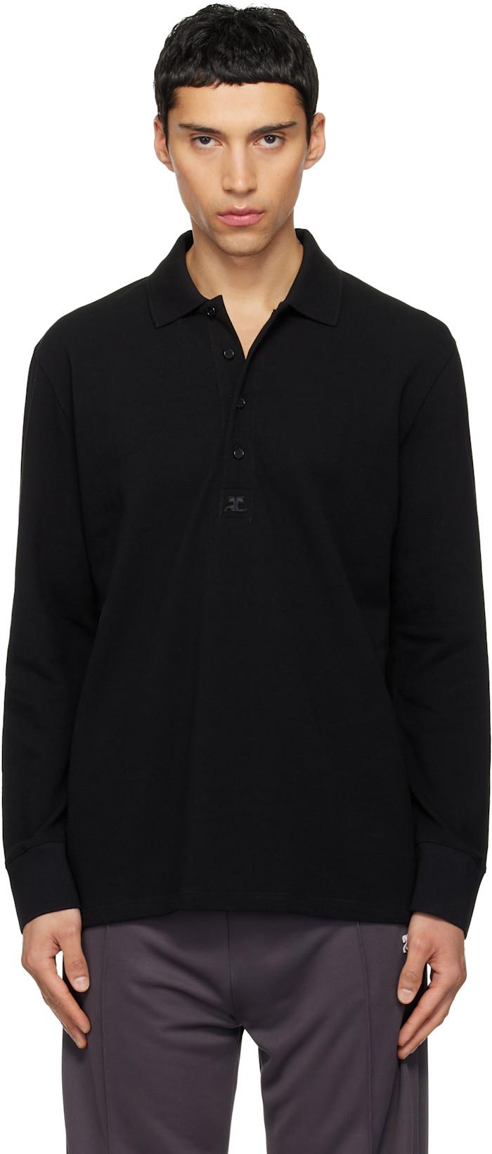 Black Oversized Polo by COURREGES