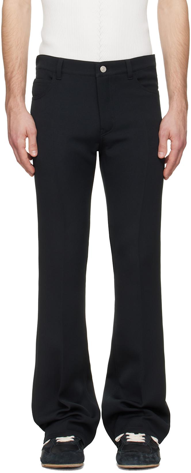 Black Signature 70's Bootcut Trousers by COURREGES