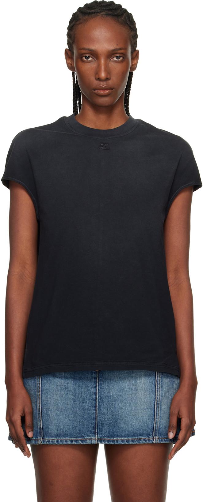 Black Solarized Oversized T-shirt by COURREGES