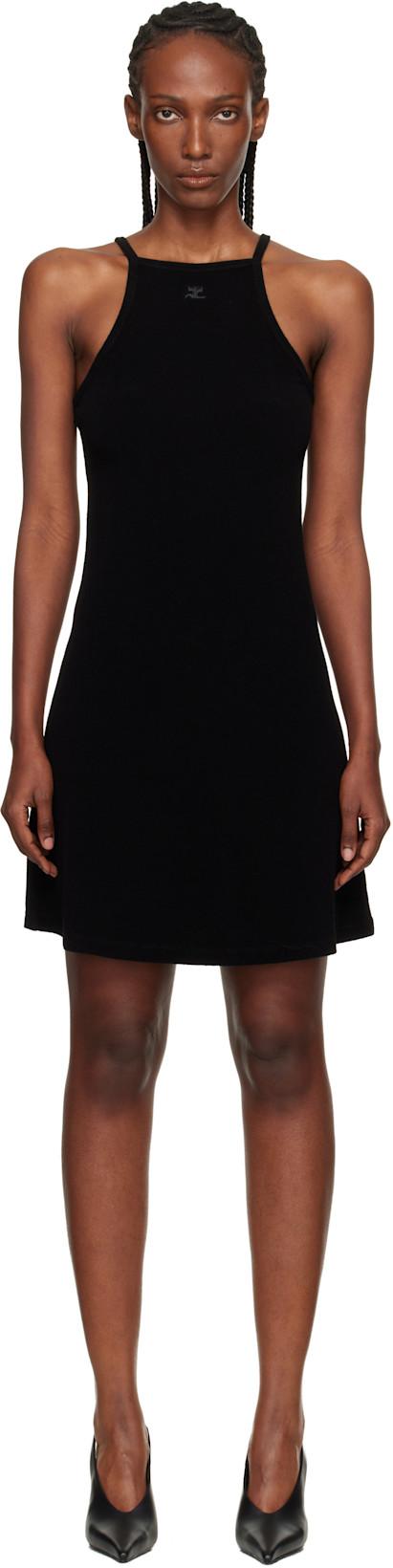 Black Spongy Heritage Minidress by COURREGES