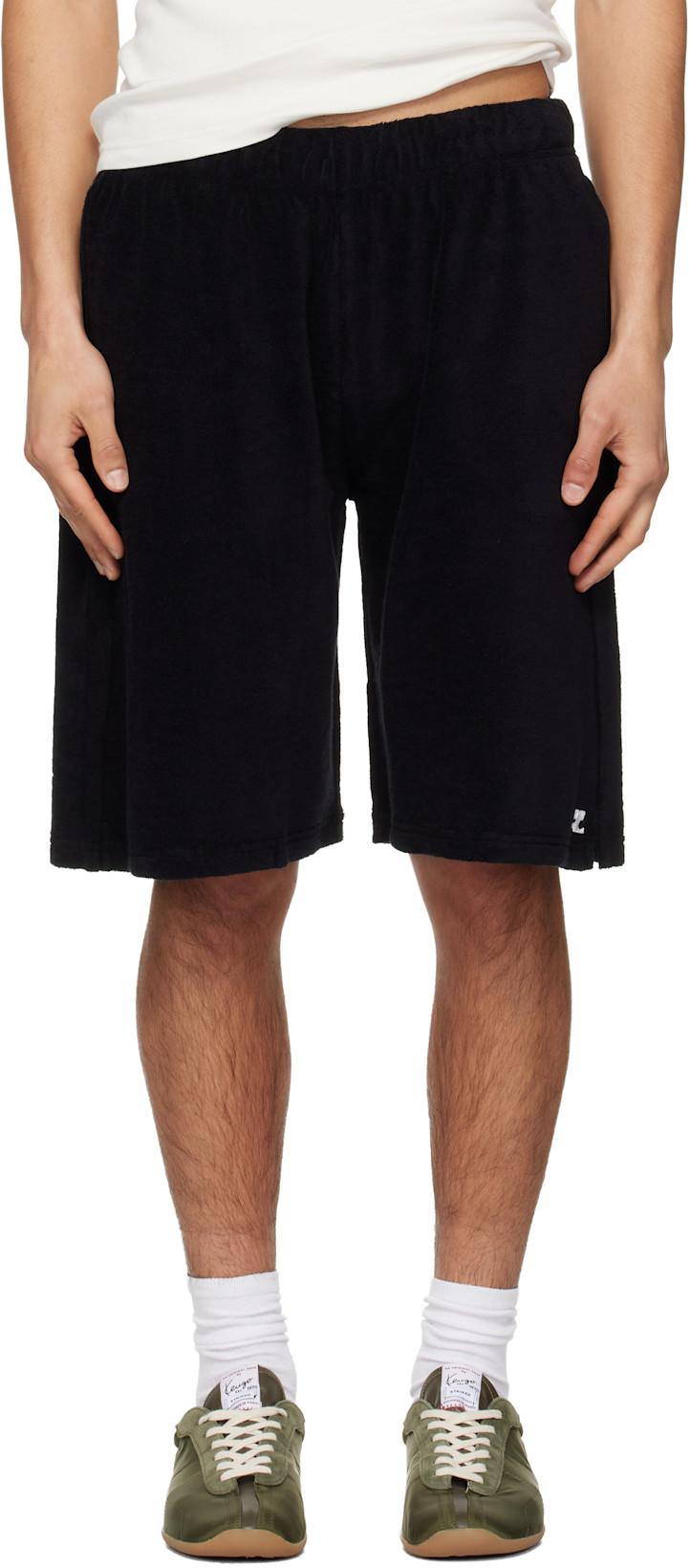 Black Spongy Sports Shorts by COURREGES