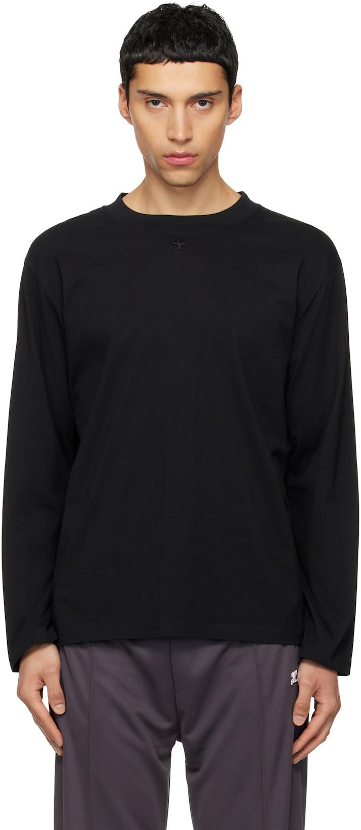 Black Twisted Logo Long Sleeved T-shirt by COURREGES