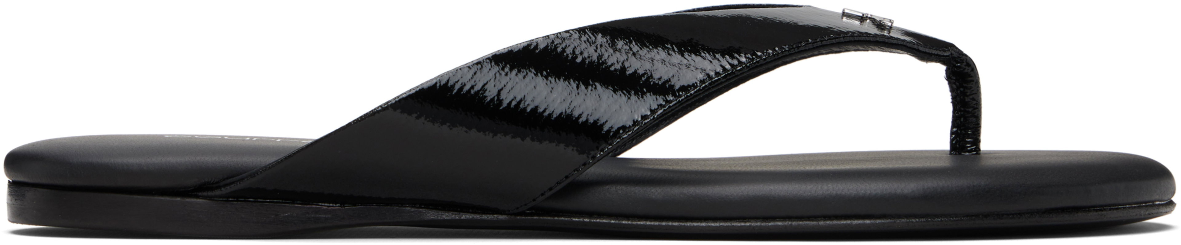 Black Vinyl Flip-Flops by COURREGES
