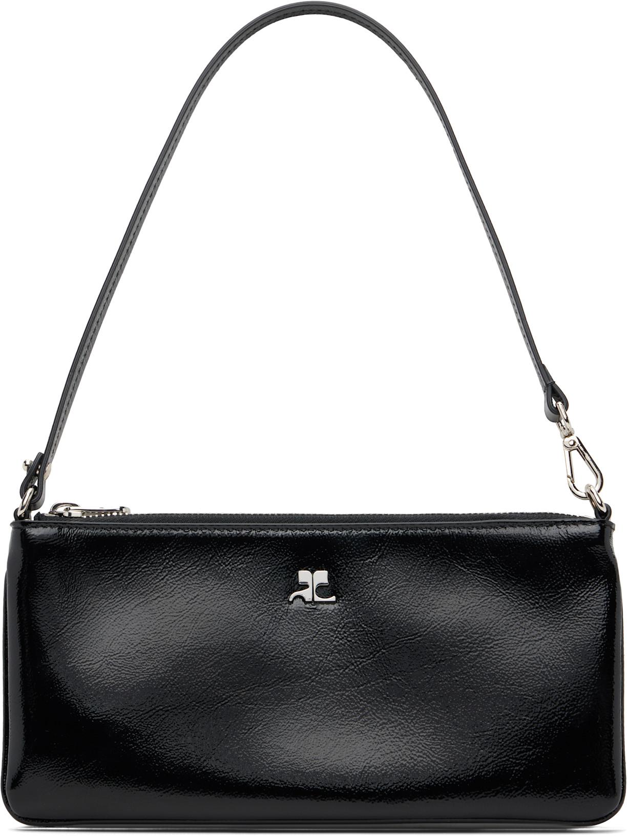 Black Zipped Naplack Pouch by COURREGES