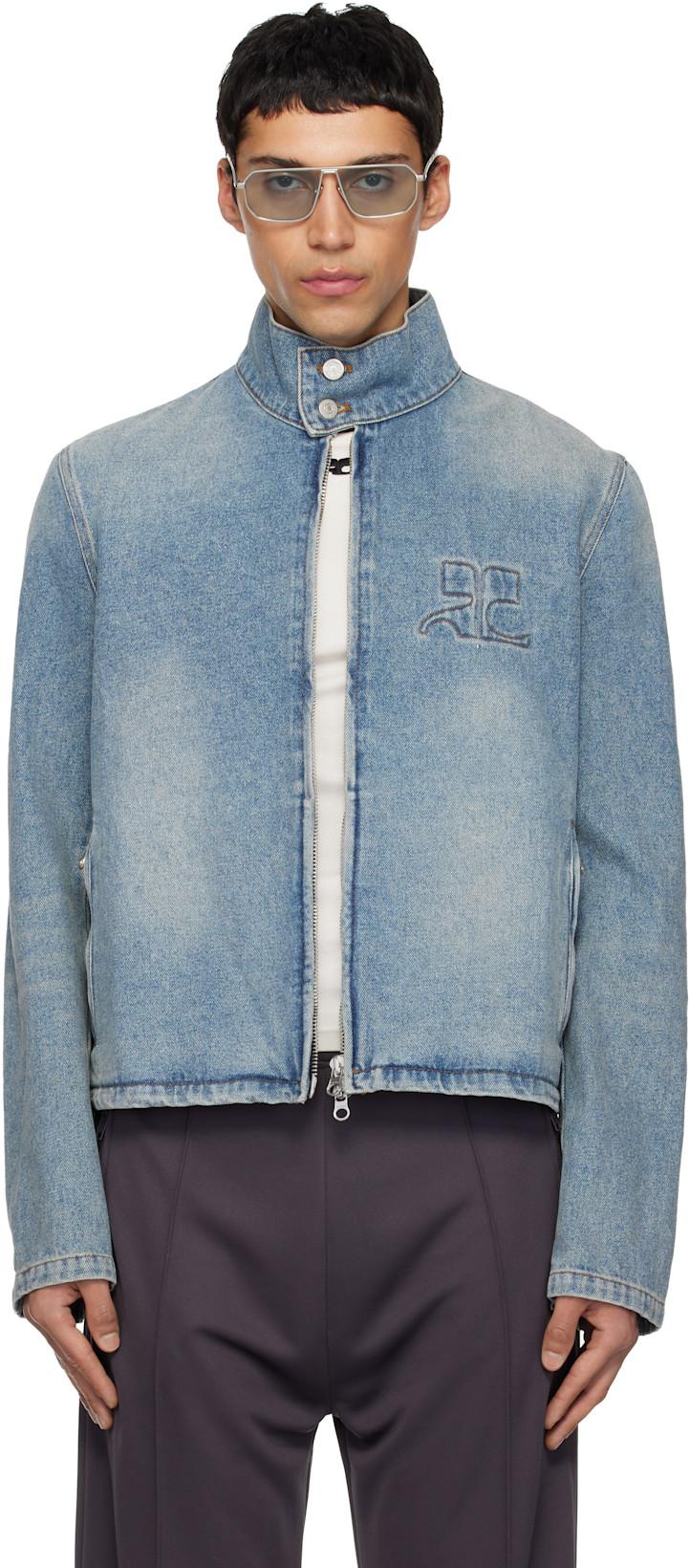 Blue City Shadow Denim Jacket by COURREGES