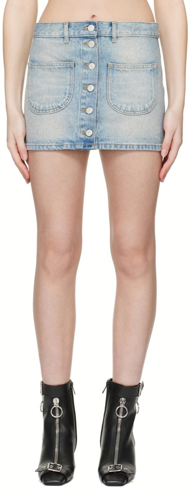 Blue Multiflex Denim Miniskirt by COURREGES