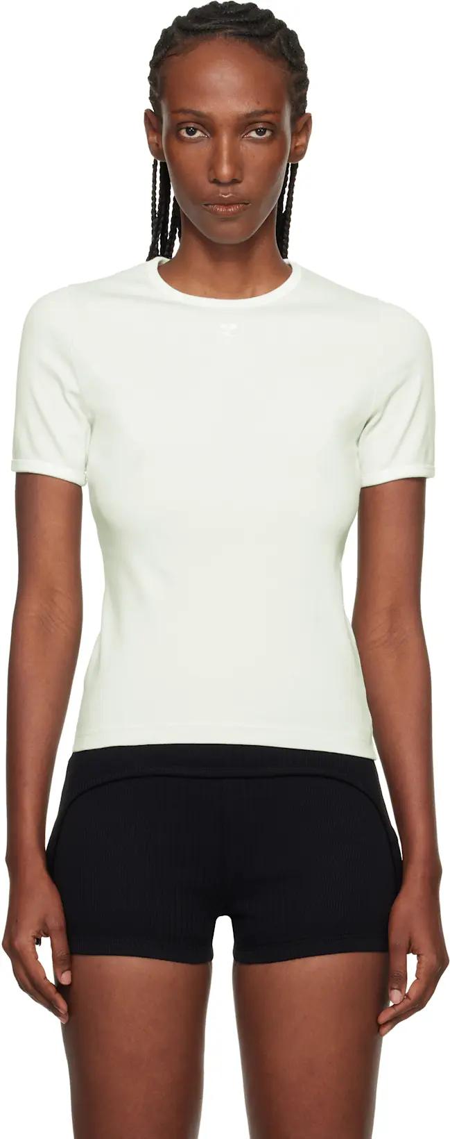 Blue Signature Contrast T-shirt by COURREGES