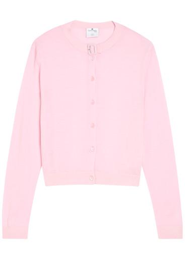 Buckle fastening merino wool cardigan by COURREGES