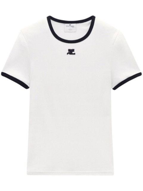 Bumpy contrast T-shirt by COURREGES