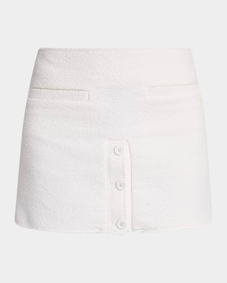 Buttoned Tweed Mini Skirt by COURREGES