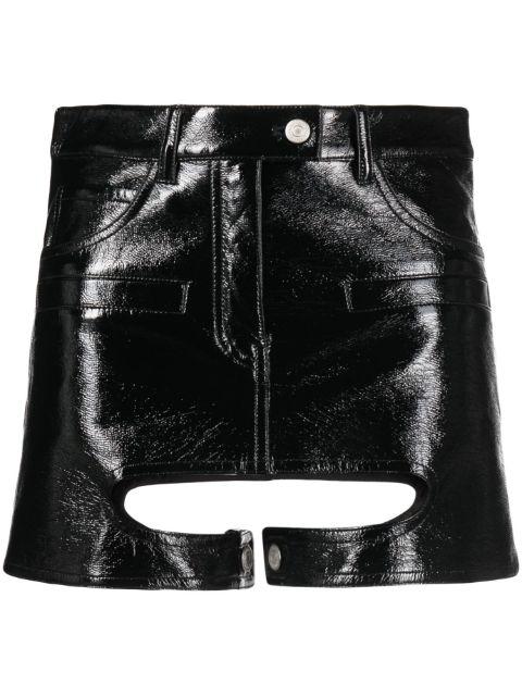 Chaps vinyl-effect miniskirt by COURREGES