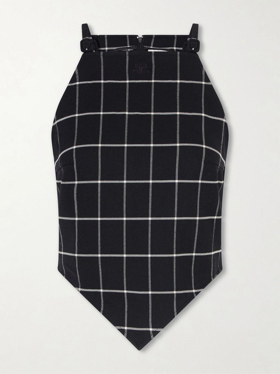 Checked wool-blend tank top by COURREGES