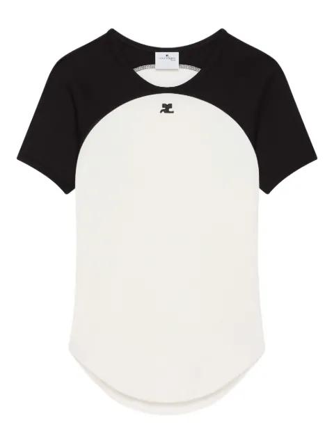 Circle Contrast raglan-sleeve T-shirt by COURREGES