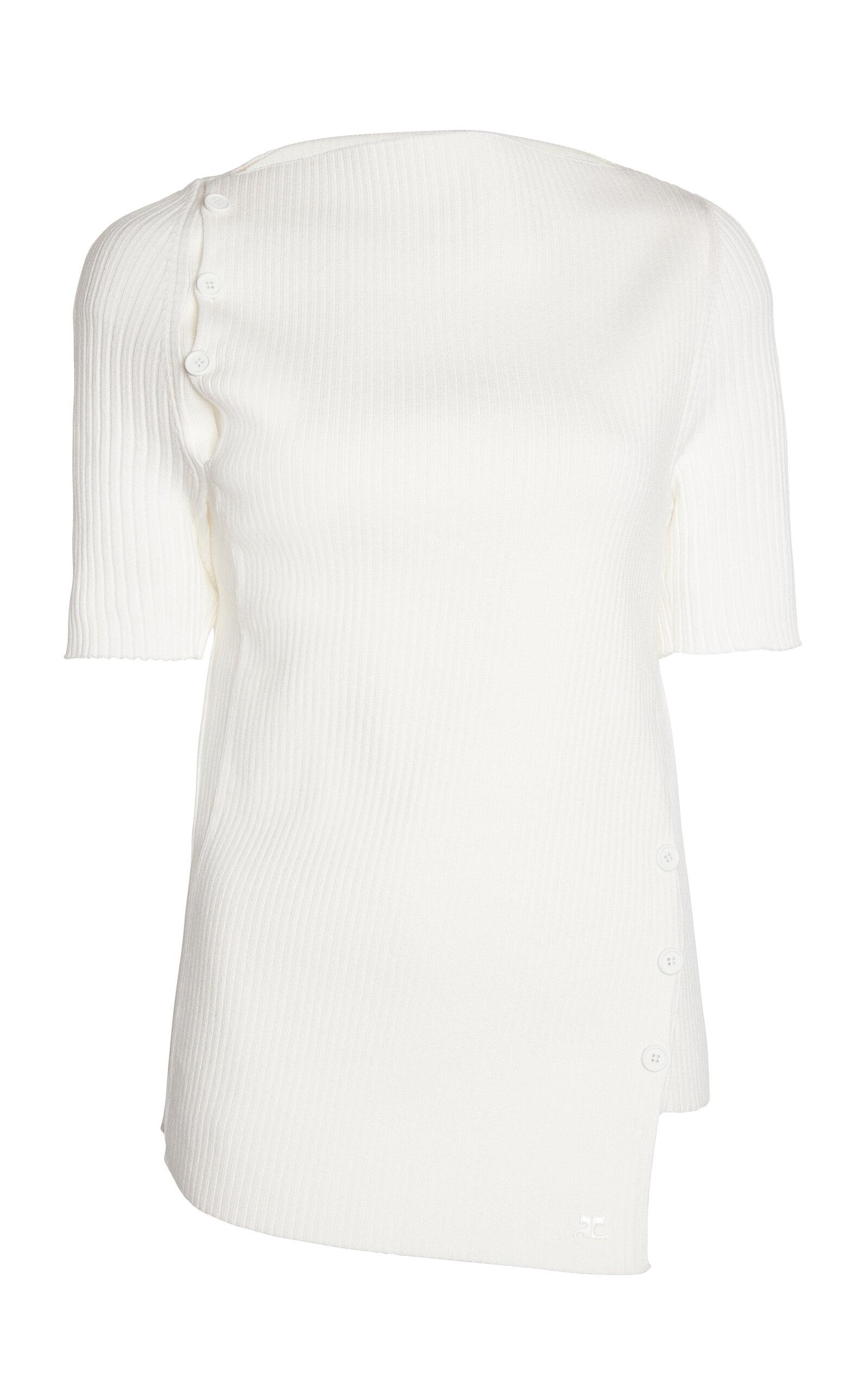 Courrèges Oblique Buttoned Knit Top - Moda Operandi by COURREGES