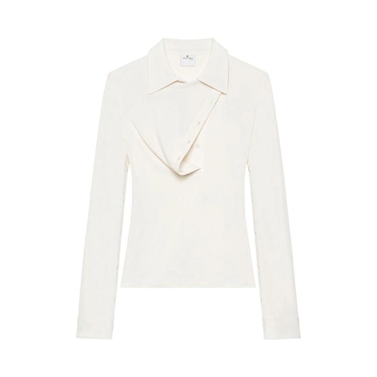 Courrèges Oblique Crepe Jersey Shirt 'Natural' by COURREGES