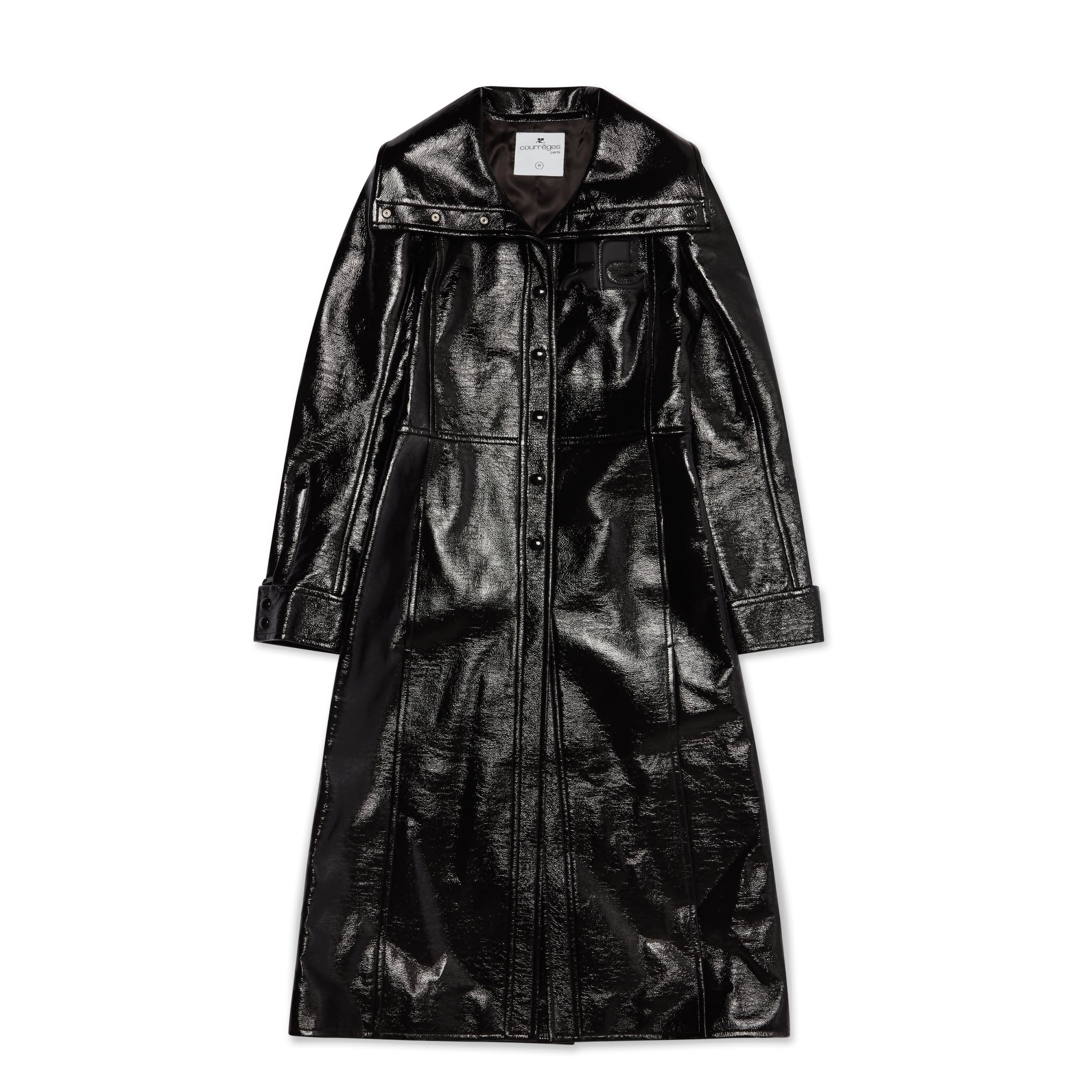 Courreges - Women’s Vinyl Iconic Trench Coat - (Black) by COURREGES
