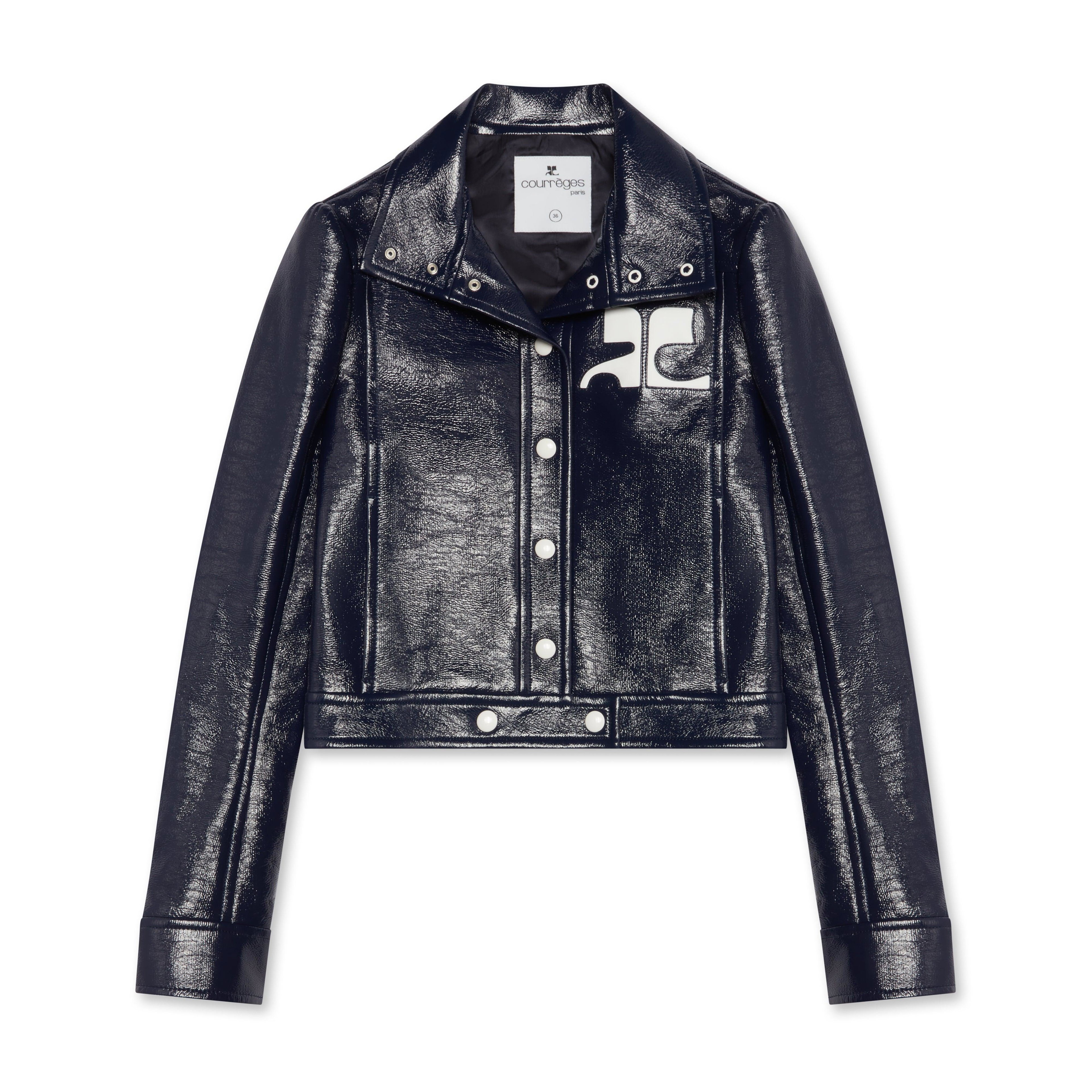 Courreges - Women’s Vinyl Jacket Reedition - (Ink) by COURREGES