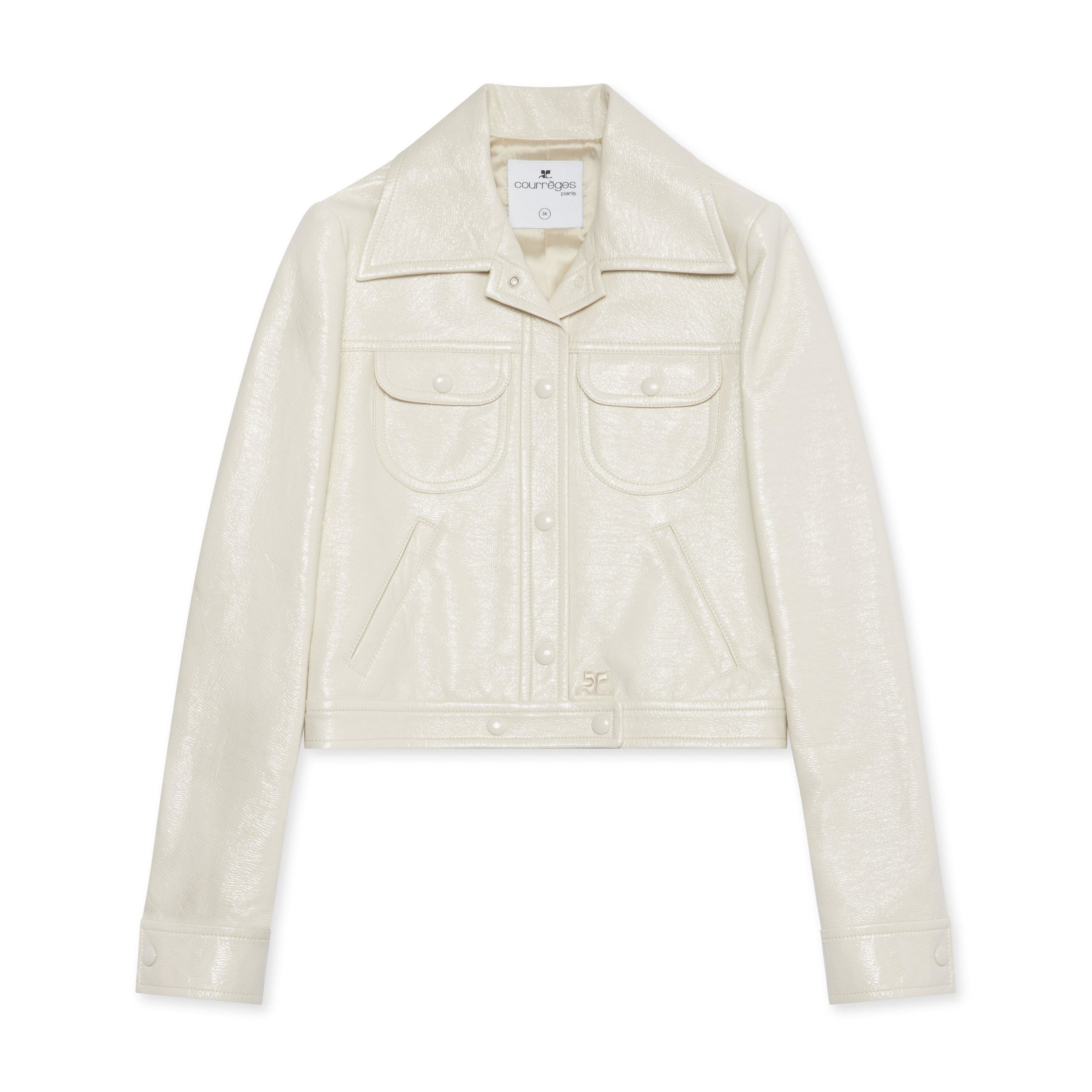 Courreges - Women’s Vinyl Trucker Jacket - (Off White) by COURREGES
