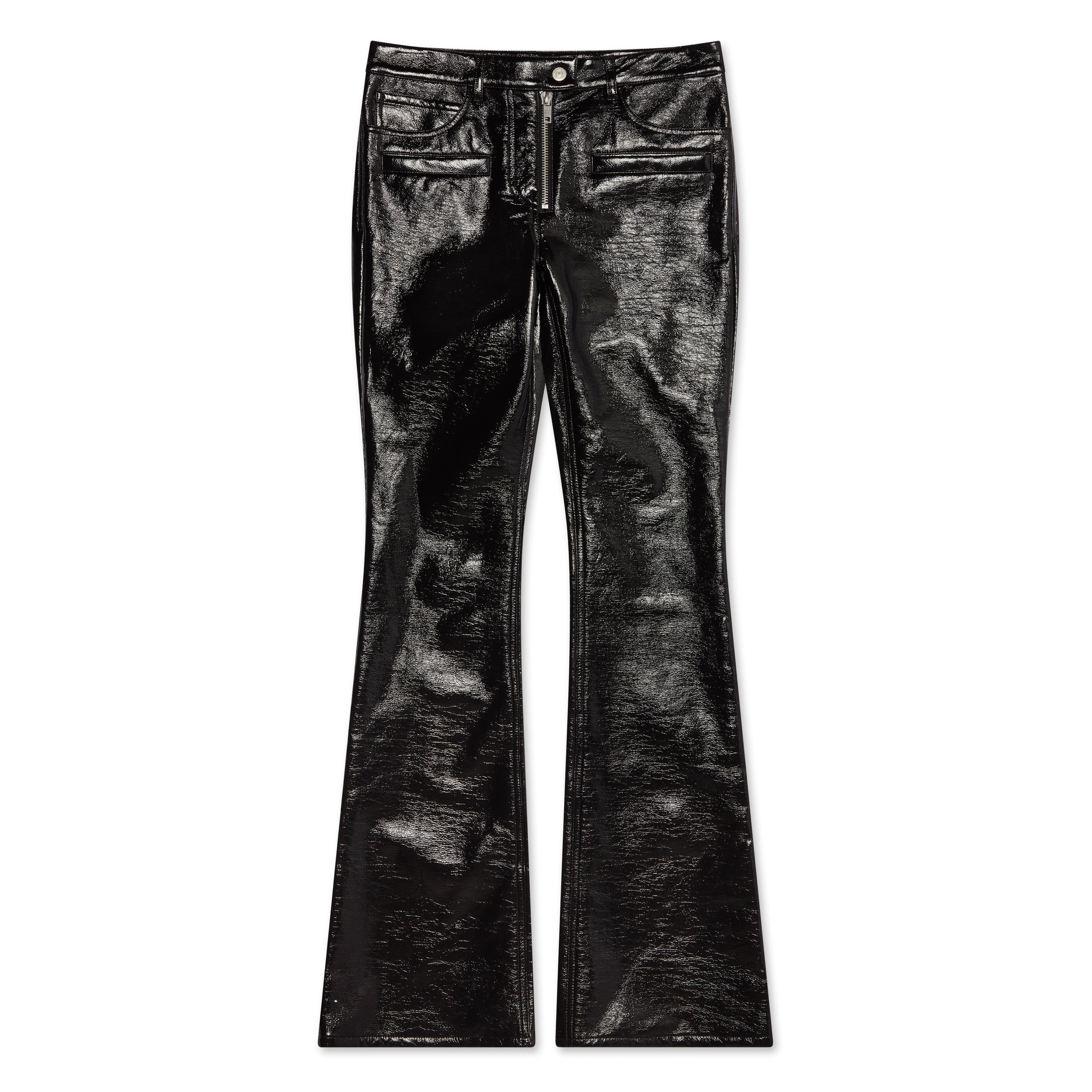 Courreges - Women’s Vinyl Zipped Pants - (Black) by COURREGES