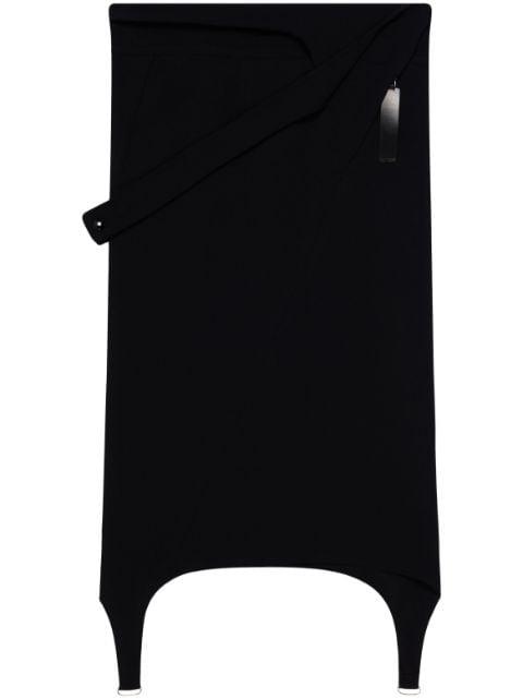 Diving crepe midi skirt by COURREGES