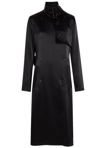 Double-breasted satin trench coat by COURREGES