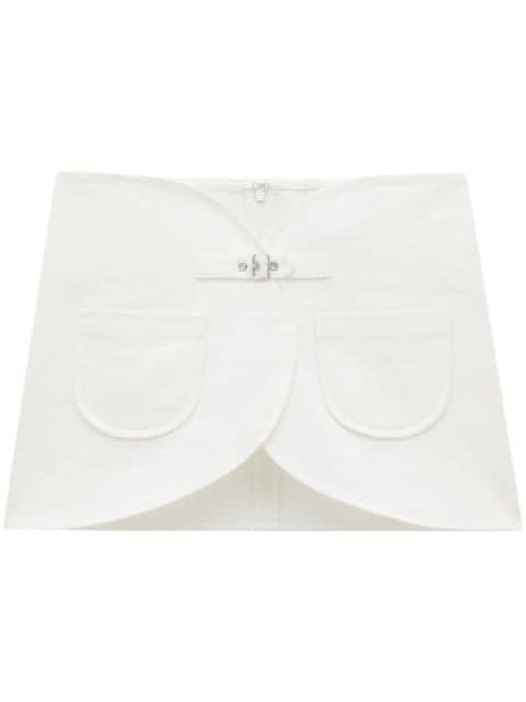 Ellipse buckle-strap denim miniskirt by COURREGES