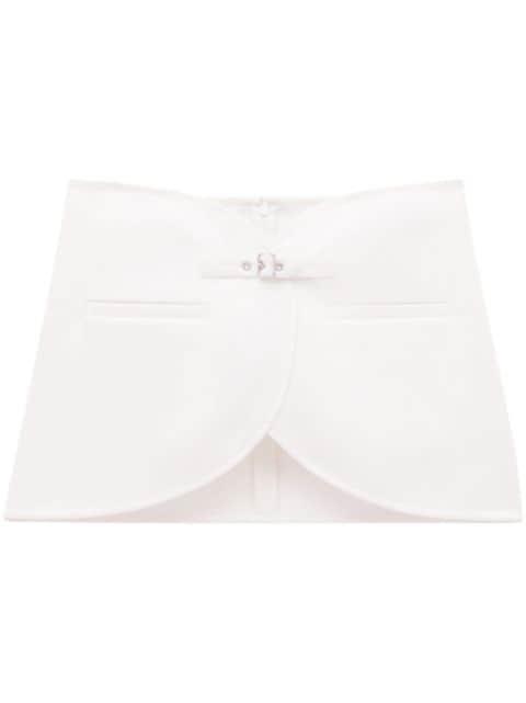 Ellipse buckled curved miniskirt by COURREGES
